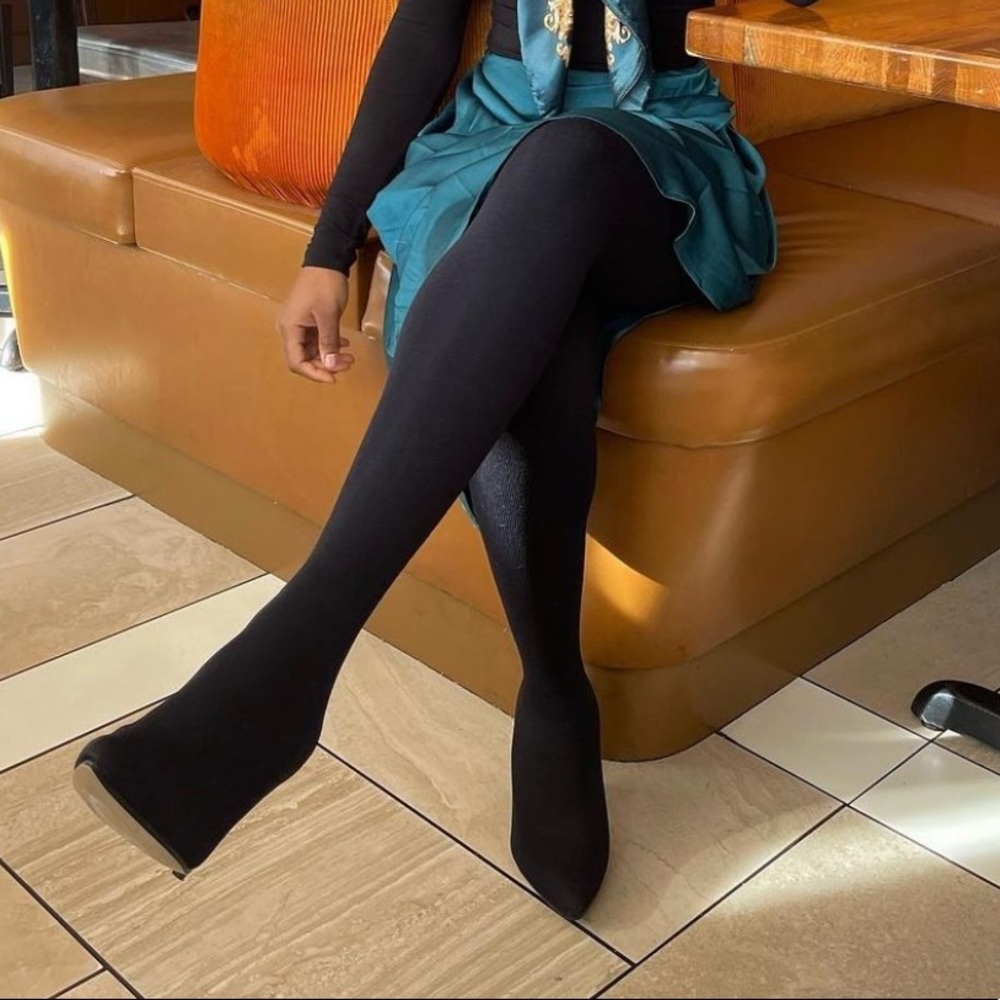 Thigh high stretchy boots